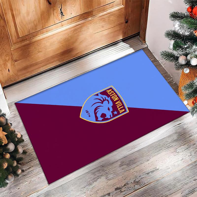 Tappeto in Velluto di Cristallo con Stampa Calcio Aston Villa, Comodo Assorbente d'Acqua Antiscivolo Tappeto per Pavimenti Interni