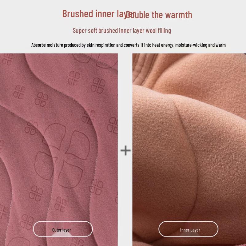 LANGSHA Leggings termici groși cu talie înaltă pentru femei, cu căptușeală 100% lână