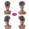High Afro Puff Wig With Bangs Double Ponytail Women Heat Resistant Synthetic Hair