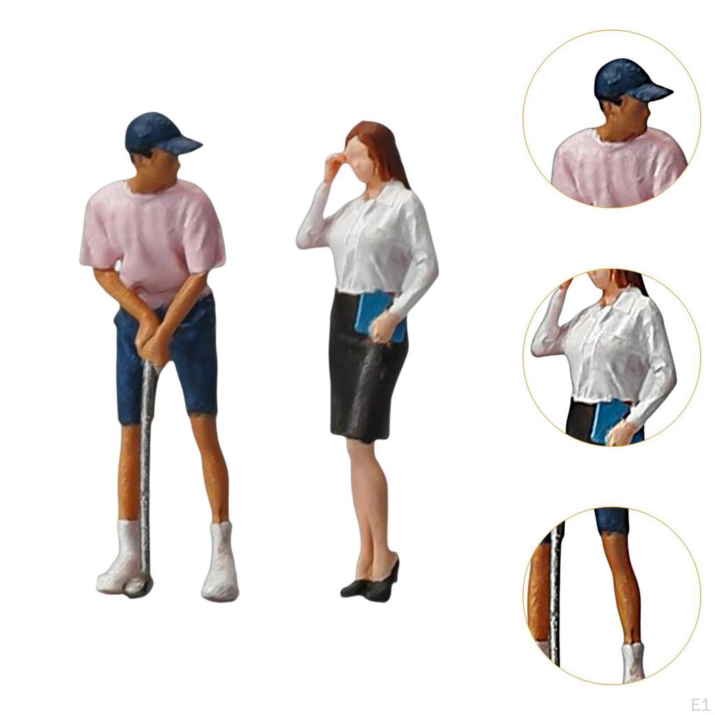 1/64 People Figure Hand Painted Collection Micro Landscape Female Secretary Miniature for DIY