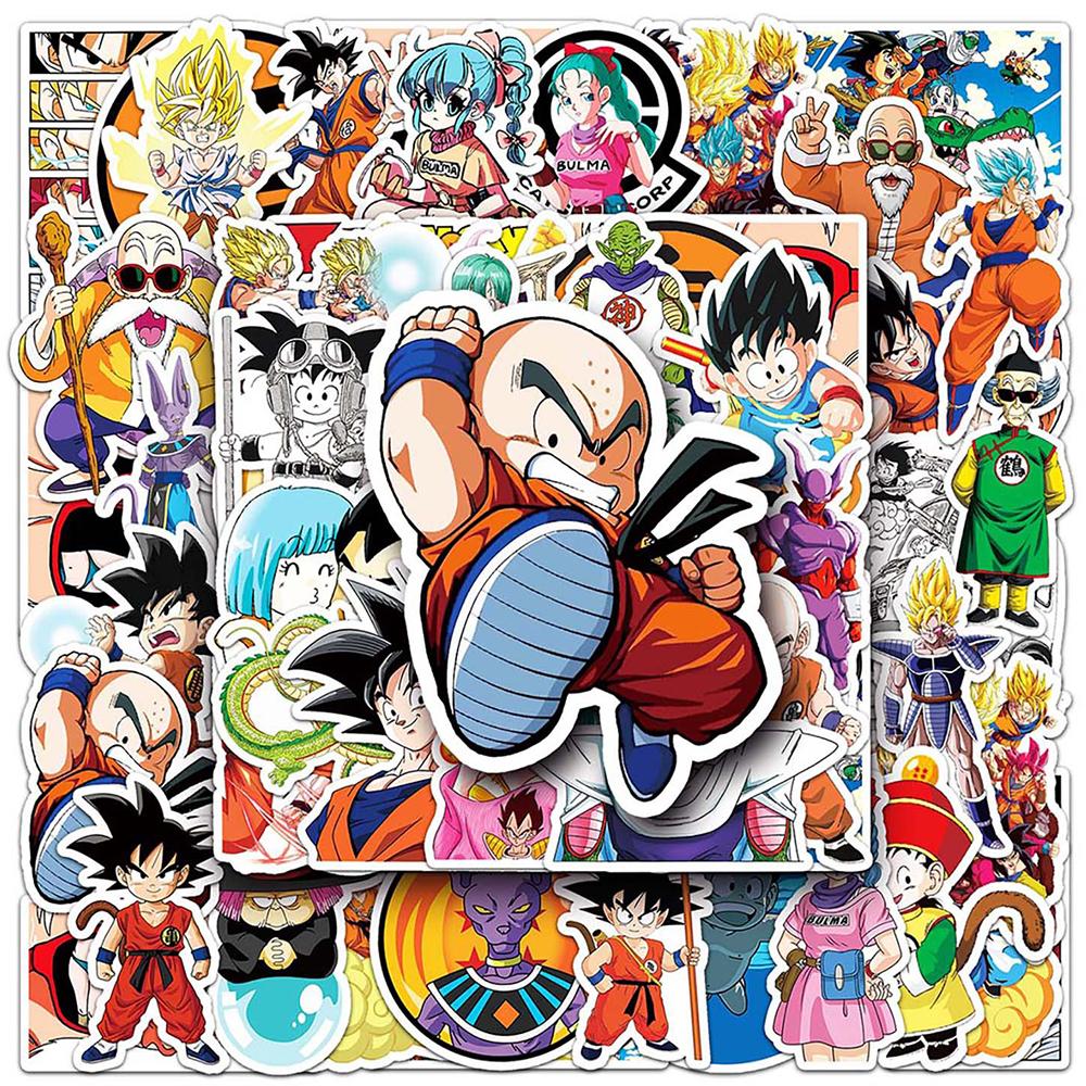 10/30/50pcs Japan Dragon Ball Anime Stickers Waterproof Cartoon Son Goku Decals DIY Skateboard Helmet Car Decoration Sticker Toy