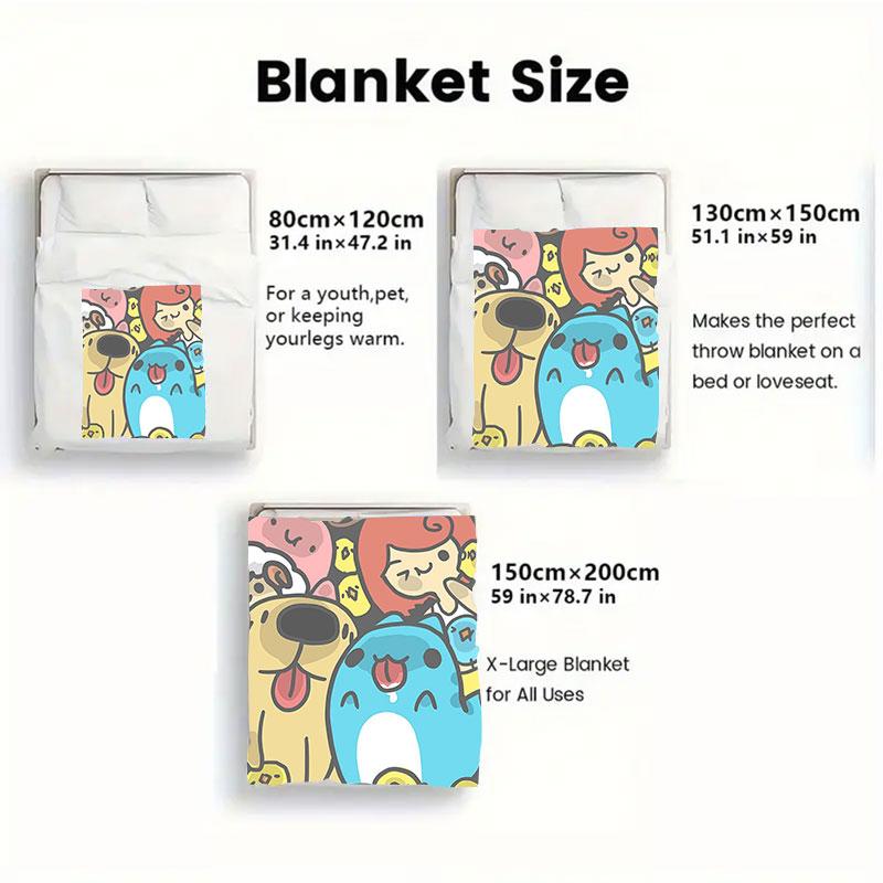 1Pc BugcatCapoo Print Flannel Blanket, High Quality Comfortable for All Seasons, Home Decor, Warmth and Comfort, Perfect for Christmas Gifts