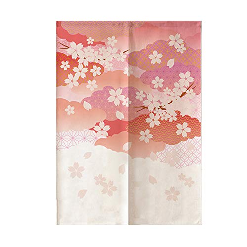 Noren Japonês Cortina Longa para Porta Flores de Cerejeira Rosa Cortina de Porta Tapeçaria para Decoração de Casa Cozinha