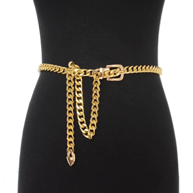 

Новий металевий кулон 2021 року, ланцюжок на талії, жіночий повсякденний, елегантний ланцюжок із пряжкою, жіночий корсет, пояс, приплив 104X1cm золотий
