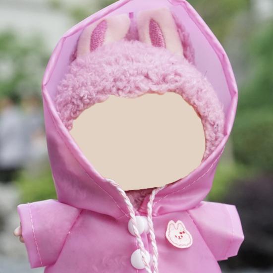 17cm Doll Raincoat Hooded Cape Small Animal Rainwear Waterproof Doll Clothes Gift for Birthday Display Collector