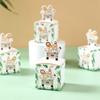 Jungle Animal Candy Boxes Safari Birthday Party Decoration Kids Gift Packaging Box Wild One Baby Shower Supplies Box Bag