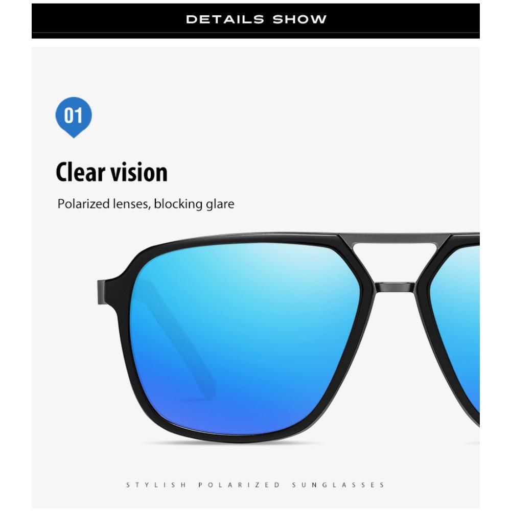 aoron Polarized Driving Sunglasses Fashionable Men's Metal Large Frame Outdoor Color-changing Sunglasses