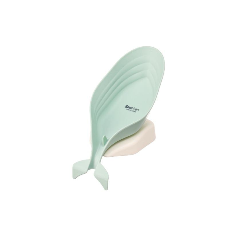 

Dolphin Soap Box Soap Shelf Household Non-punching Suction Cup Creative Drain Soap Box Storage Rack зелений