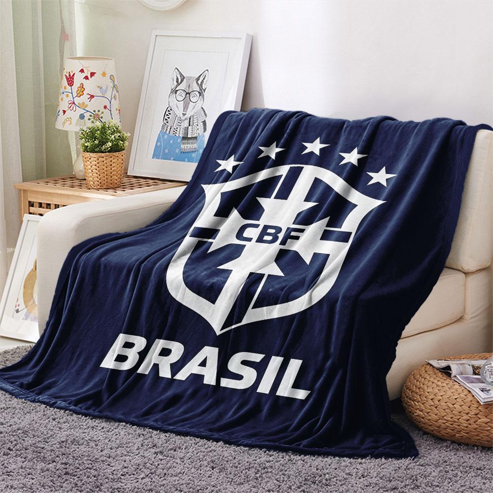Brazil National Team CBF Printed Flannel Blanket, soft throw for bedroom sofa, washable,soccer fan merchandise, great gift.
