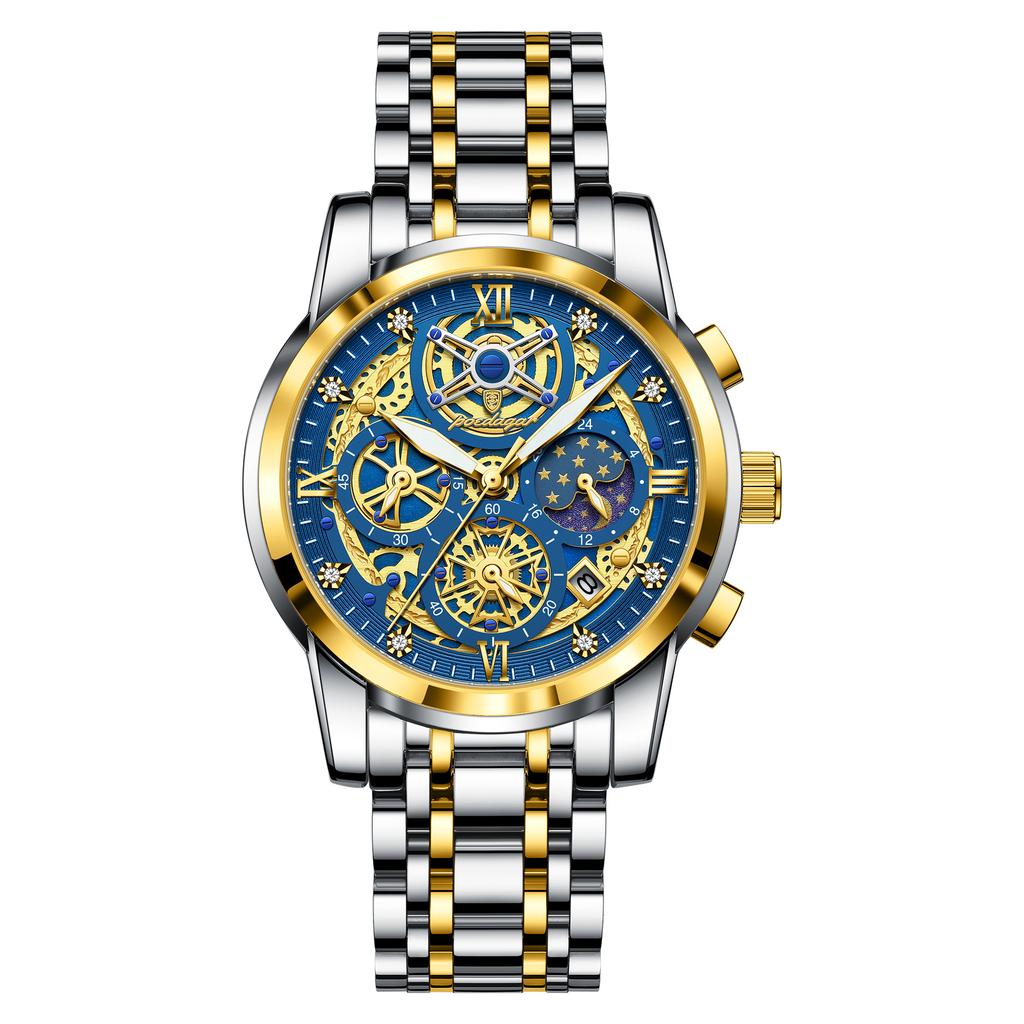 Luxury Hollow Men'S Watch Waterproof Luminous Quartz Watch
