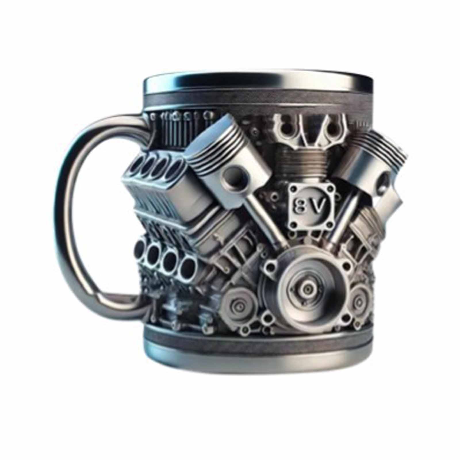 Смола Металл 3D Двигатель V8 V6 Кружка Креативная Чашка Украшение для Автолюбителей Настольный Декор Подарочные Принадлежности One Size
