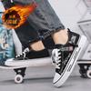 Canvas men's shoes 2025 new autumn and winter velvet cotton shoes men's casual sports running shoes low-top flat-soled trendy shoes