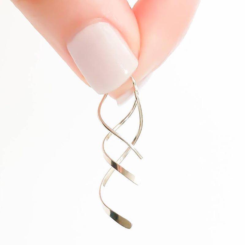 

Серьги-спирали с кристаллами Hai Rao 2023 - Изысканный женский модный праздничный аксессуар серебряный