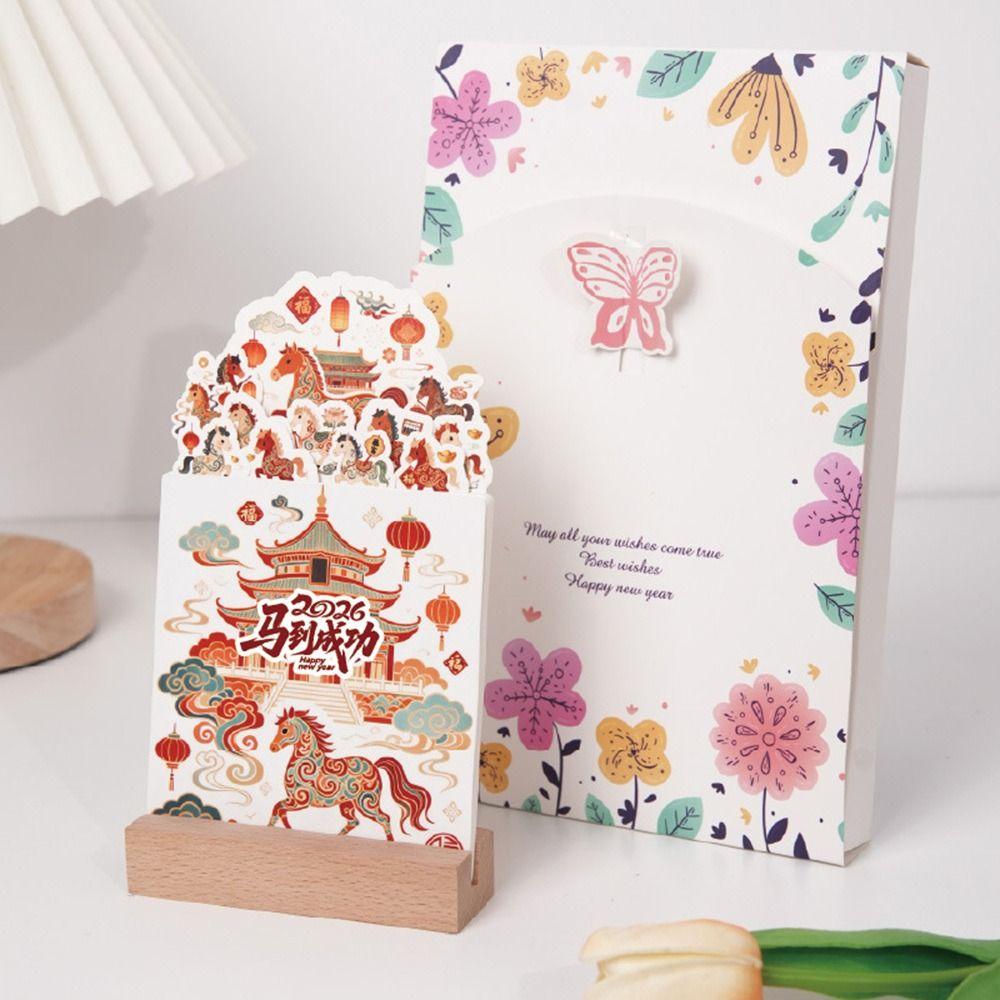 Wooden Base 2026 Desktop Calendar Vase Shaped Monthly Planner  for Table Desk Decor