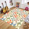 Watercolor Geometric Triangle Print Area Rug, Soft Colorful Floor Mat for Living Room Bedroom, Whimsical Home Decor Carpet
