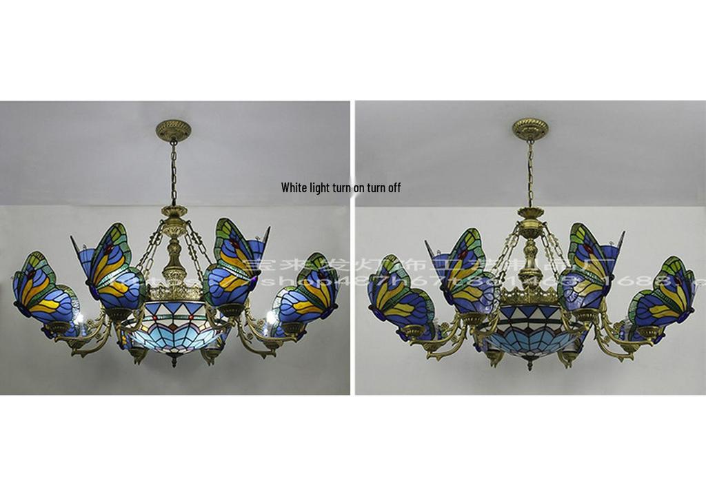Tiffany Butterfly Pendant Light for Bedroom, Dining Room, Bar, Coffee Shop, Creative Club, KTV, and Counter Lighting