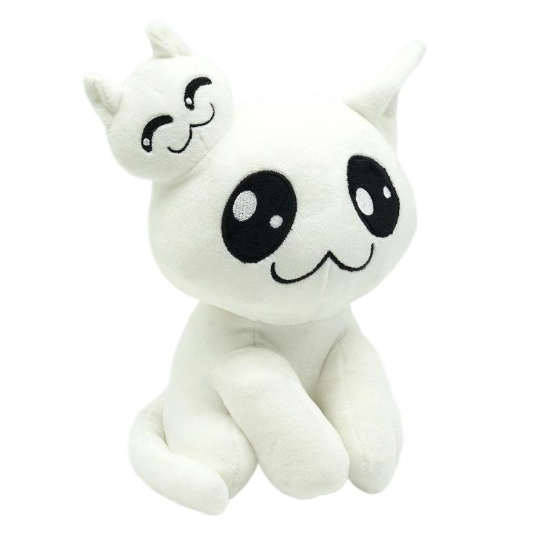 Mewgenics Plüsch Weiße Katze Geist Kuscheltier Puppe, Niedlicher Geist Kätzchen Weiches Plüschtier, Geschenk für Kinder, 20cm