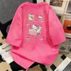 2026 Hello Kitty Short Sleeve for women,casual crew neck, cute cartoon print, Comfortable and loose-fitting