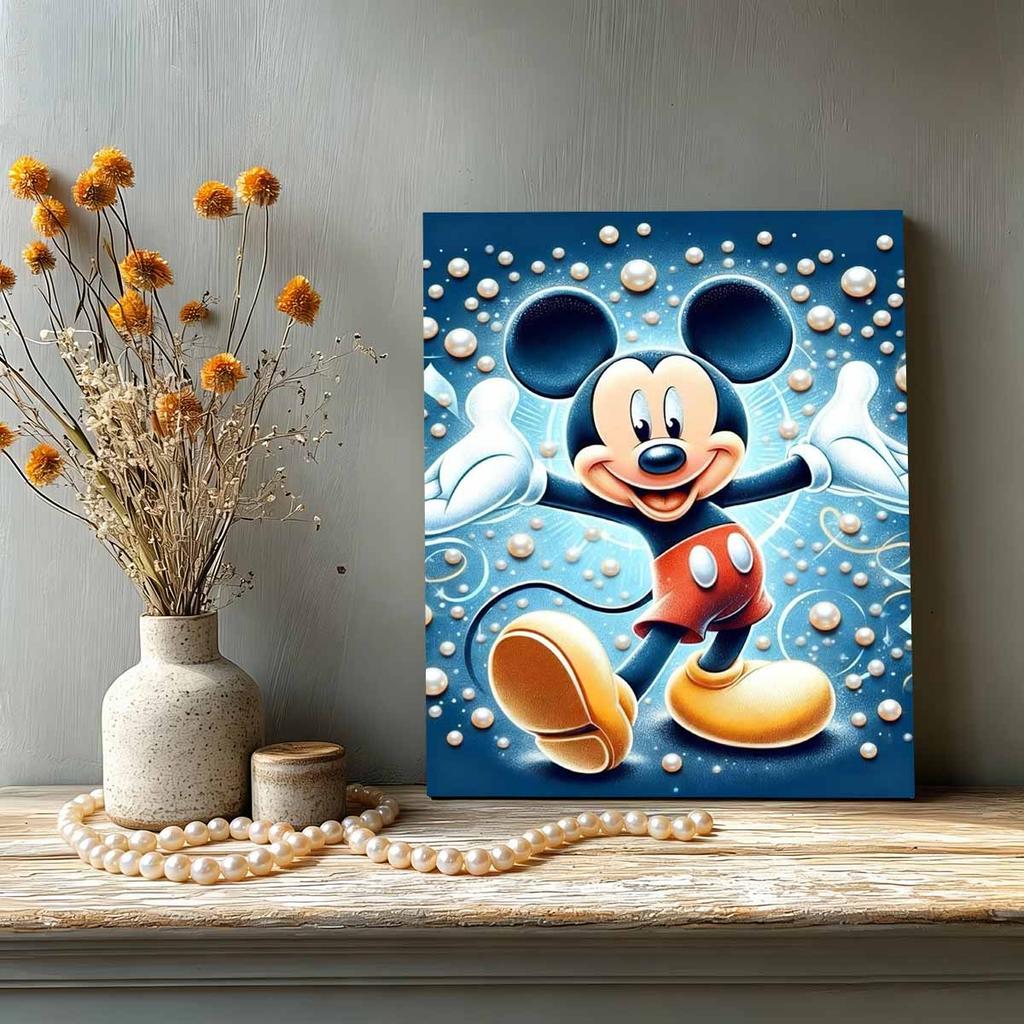 Disney Classic Mickey Pearl Art Painting Pearl Bubble Atmosphere Theme Frameless Craft Painting Living Room Entrance Decoration Gift Choice