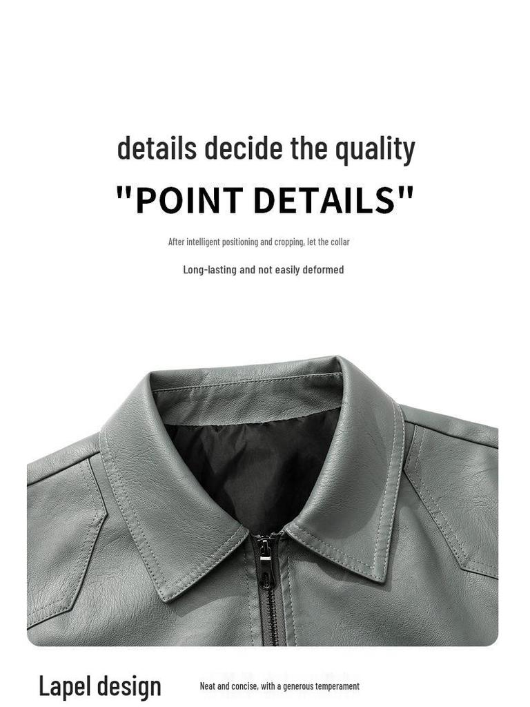 2025 Slim Fit Men's Leather Jacket - Youthful Trend, Autumn/Winter Korean Style, Handsome Plus Size Fashion Coat