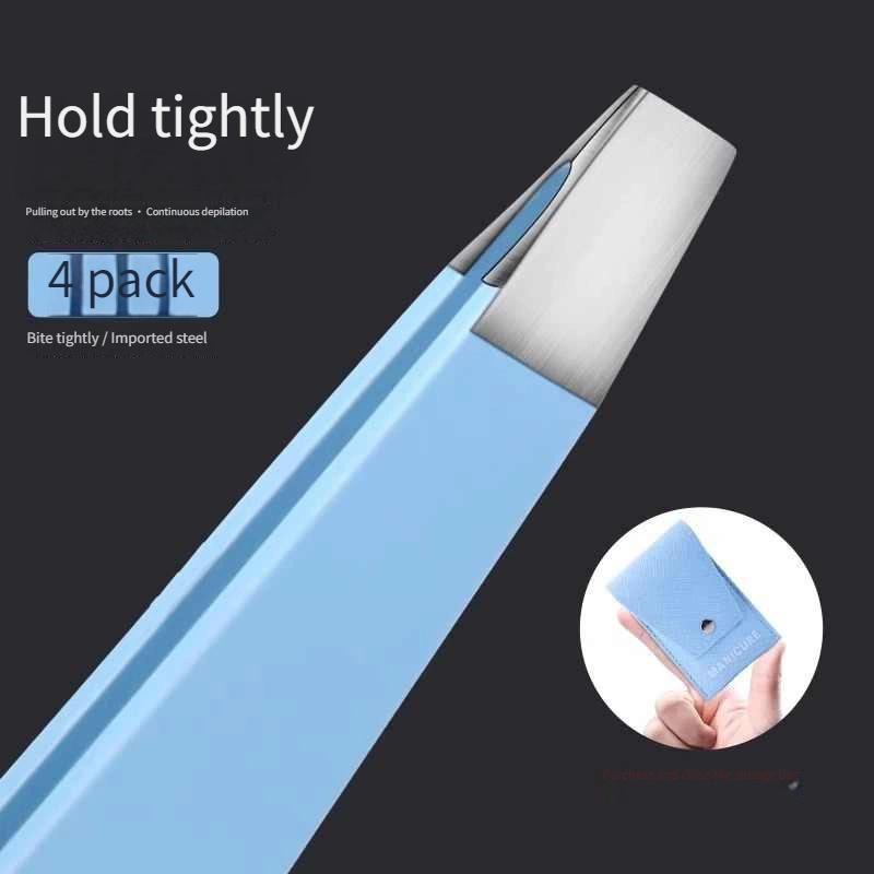 2/4Pcs Eyebrow Tweezer Colorful Hair Beauty Fine Hairs Puller Stainless Steel Slanted Eye Brow Clips Removal Makeup Tools