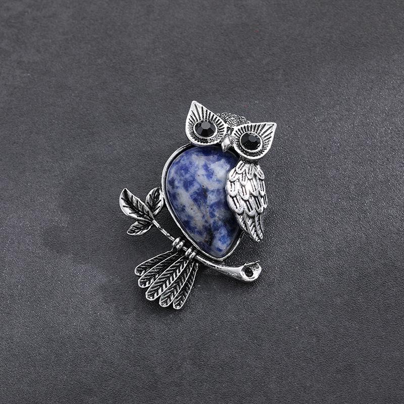 Vintage Cross Owl Crystal Stone Pendant Necklace for Men and Women - Classic Creative Design