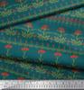 Soimoi Cotton Cambric Fabric Leaves & Floral Artistic Print Fabric by the Metre 42 Inch