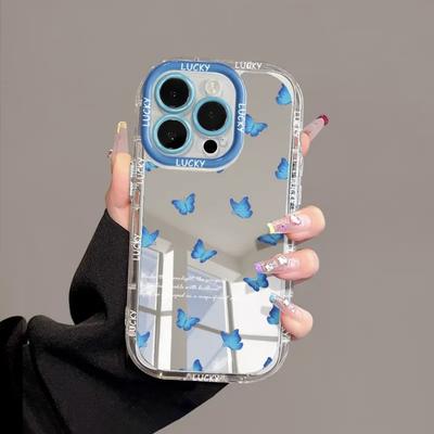 Ins Schermo Intero Farfalla Adatto per Custodia per Telefono Cellulare IPhone16pro Apple 15 Specchio Crema 14/13 Antiurto 11