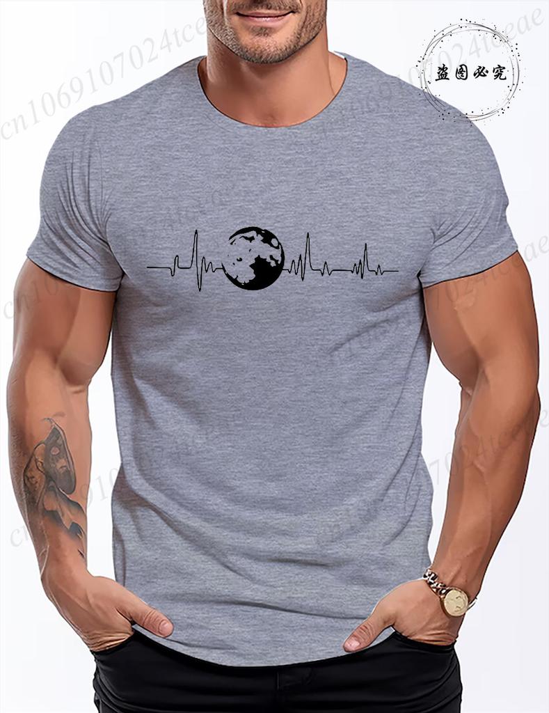 Funny Mens Earth Heartbeat Graphic Tee Casual Classic Men T Shirt Women Tops Tee Shirt Short Sleeve Tshirts Fashion TShirts