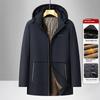 Cozy Up Men's Puffer Coat Winter Long Quilted Jacket Zip Up Fleece Lined Down Jacket Windproof Warm Thicken Hooded Parka Coa