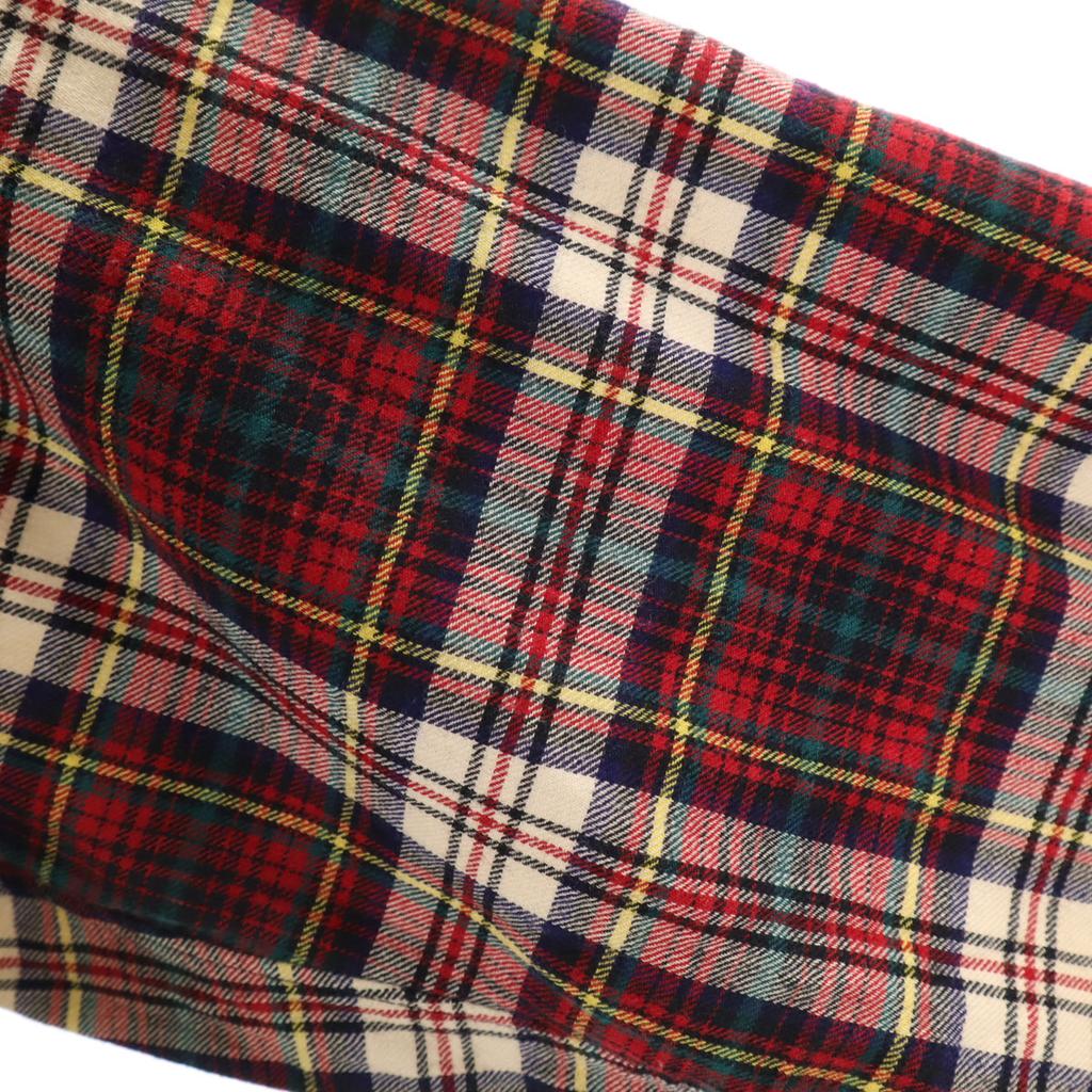 Hathaway 60s Vintage Open Collar Check Pattern Long Sleeve Open Collar Shirt Men's Used