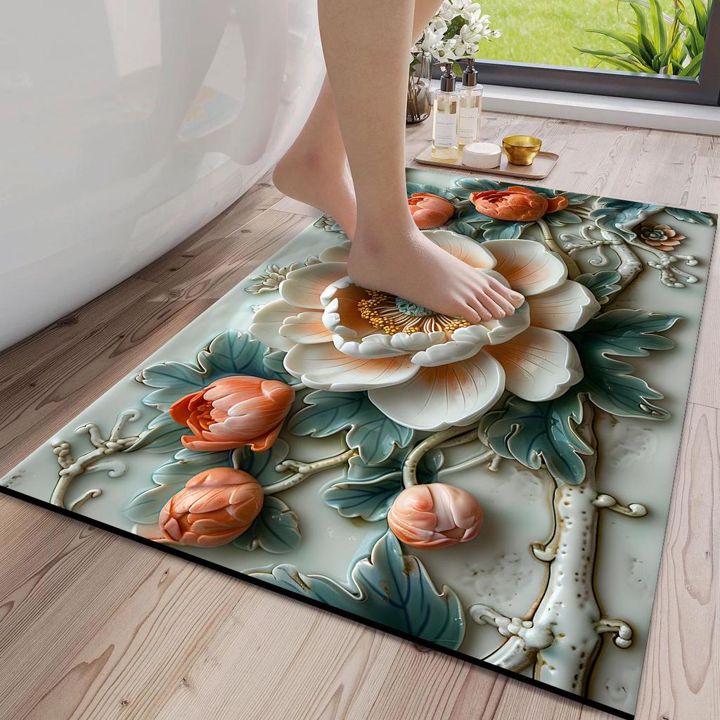 3D Quick-Dry Non-Slip Diatom Mud Bathroom Mat
