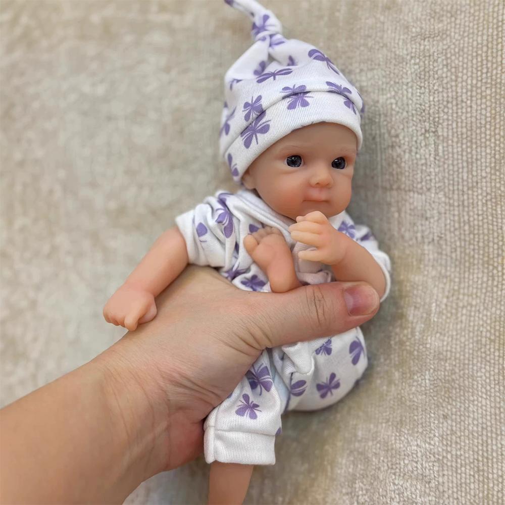 8-Zoll Reborn Baby Puppe Bettie Lebensecht Vollkörper Weiches Silikon Mädchen 3D Neugeborenes Kunst Sammlerstück Geschenk Puppe Spielzeug