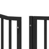 6 Piece Foldable Black Dog Gate 480 cm Poplar Wood