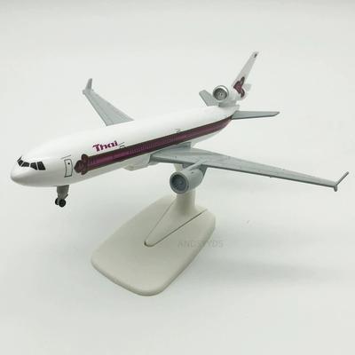 Modelo de Coleção 20cm Avião Tailandês MD-11 Airways Diecast MD11 Liga de Metal Escala 1/400 Avião Ornamento de Aviação W Suporte de Avião