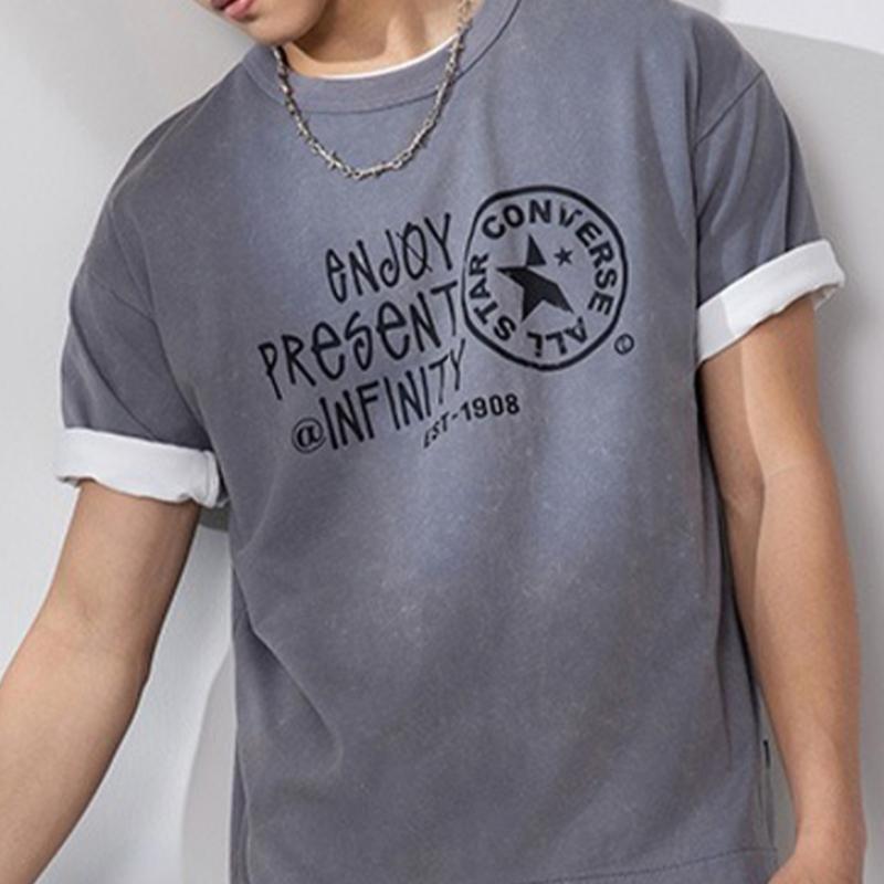 Converse Loose FiT T shirT Oversized vinTage shorT Sleeve Ucj755 G6m