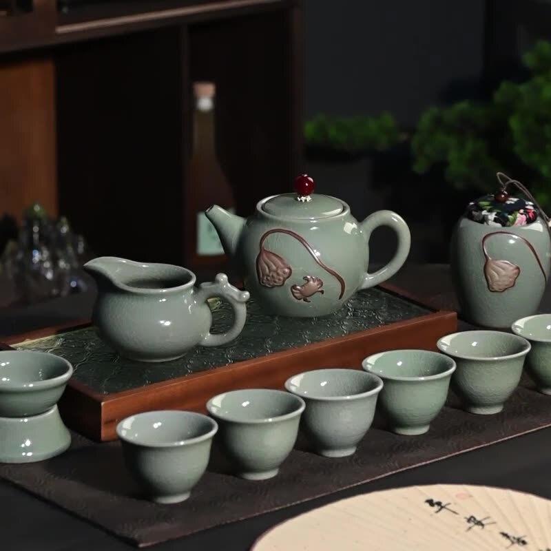 Ailanhui JiaWQ Ge Ware Ceramic Tea Set