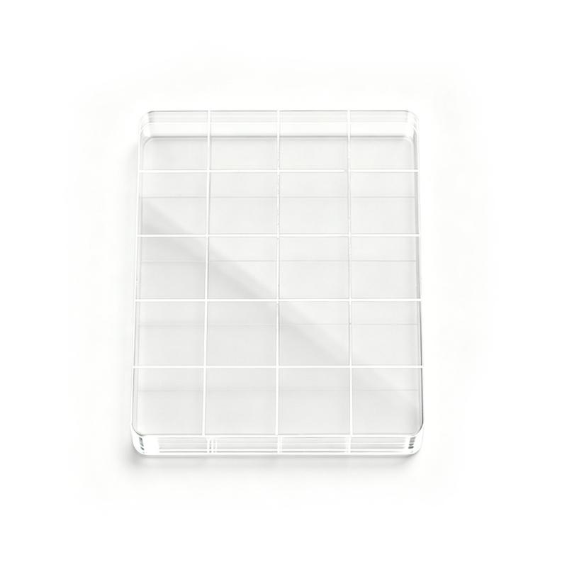 Scrapbooking Stamping Holder Clear Acrylic Placement Block with Guide Lines for Album Making, Journaling, and Creative Paper Projects for Daily Use