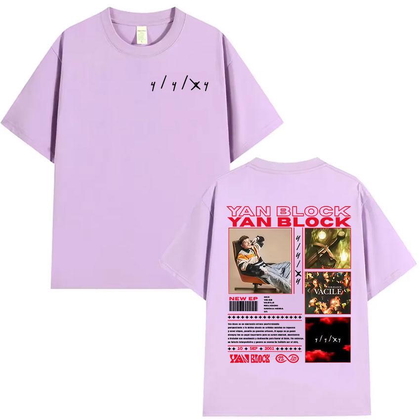 Rapper Yan Block 2025 New Album Graphic Tshirt Men Clothing Hip Hop Oversized Tee Shirt Vintage Oversized Short Sleeve Tshirts