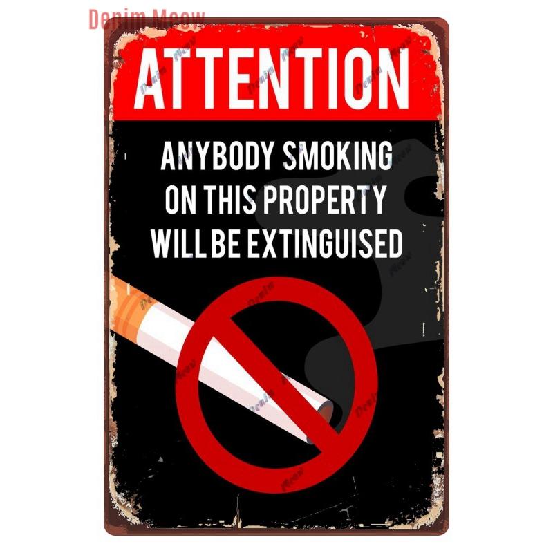 Vintage No Smoking Metal Plaque Free Wifi Tin Sign Public Bar Smoking Area Outdoor Decor Wall Decor WY