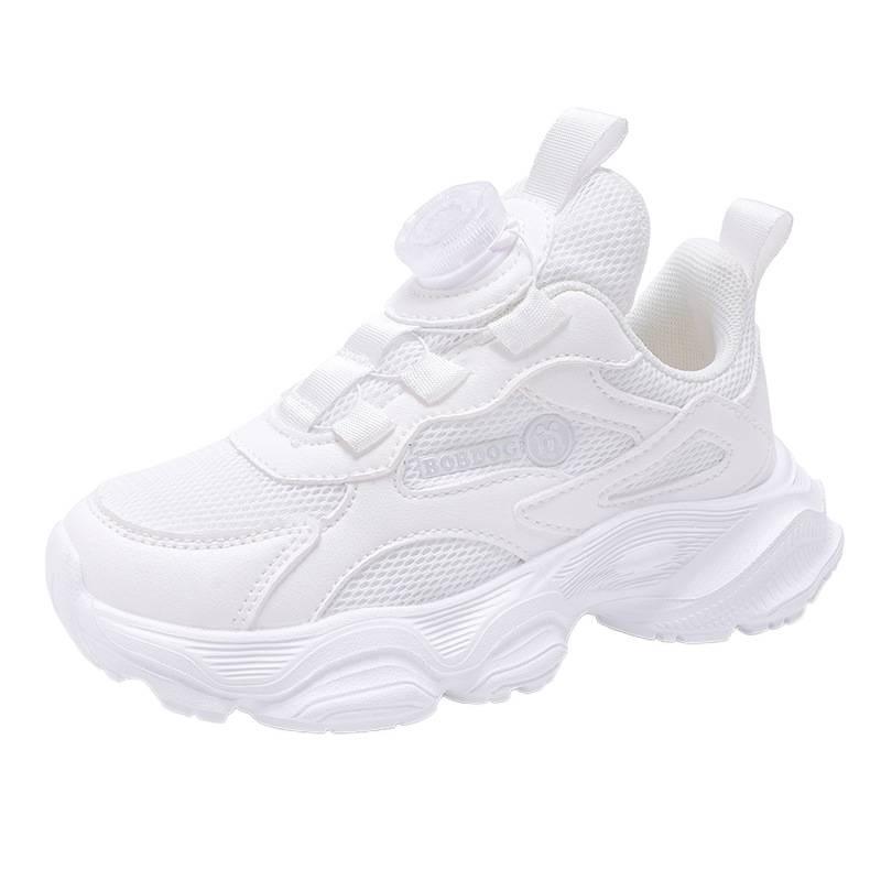 Babu Bean Classmate Boys Sneakers Spring Children's Little White Shoes Mesh Breathable White Mesh Shoes Student Running Shoes