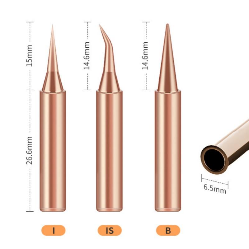 10 Piezas Punta de Soldador Cobre Puro 900M Juego de Cabezales de Soldador Calentamiento Interno Cobre Desnudo Soldador Eléctrico Herramientas de Soldadura
