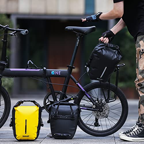 Rhinowalk Bicycle Pannier Bag, Waterproof, 7L Large Capacity, Side Bag, Cycling/Touring Bag, Easy Installation with Quick Release Hooks, Reflective Fi