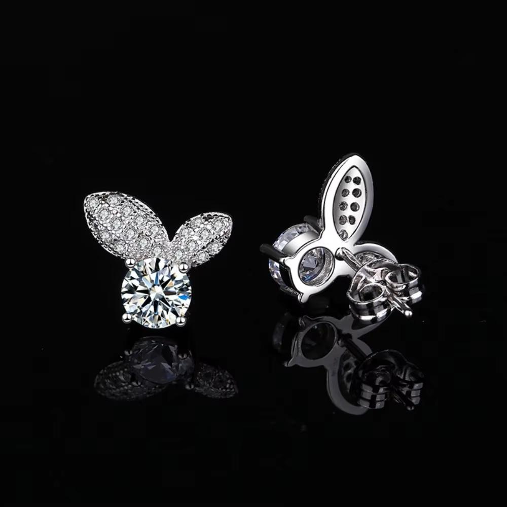 Classic 1.26 Carat Round Moissanite Earrings for Women 925 Sterling Silver Moissanite Stud Earrings