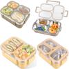 Mittagessenbox Edelstahl Bento Box Lebensmittelaufbewahrungsbehälter Schüler Auslaufsicher Versiegelt Essensbox für Büroarbeit und Schule Camping