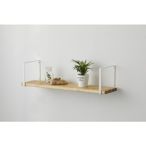 Heian Shindo Kogyo LABRICO Shelf Frame, Square, 1x6" Wood, 15cm Wide, for Pine Wood, Mounts with Drywall Pins or Screws, White, WFW-16