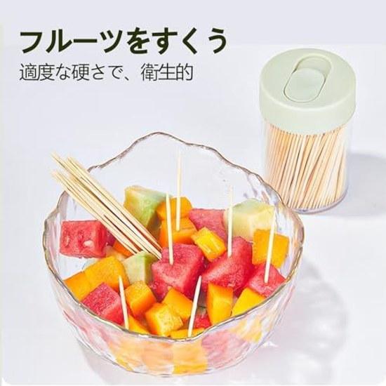 Bamboo toothpicks 350 pieces double-sided ultra-fine 1.5mm tip length 65mm material ideal everyday use (1 piece)