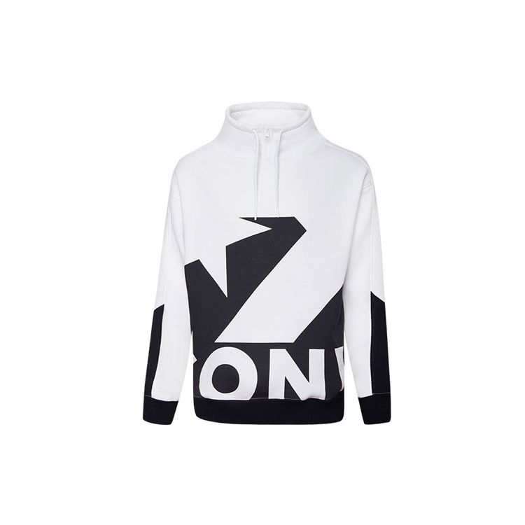 

Converse Color-Block Logo Пуловер с воротником-стойкой, мужские топы, белый 10019472-A01
