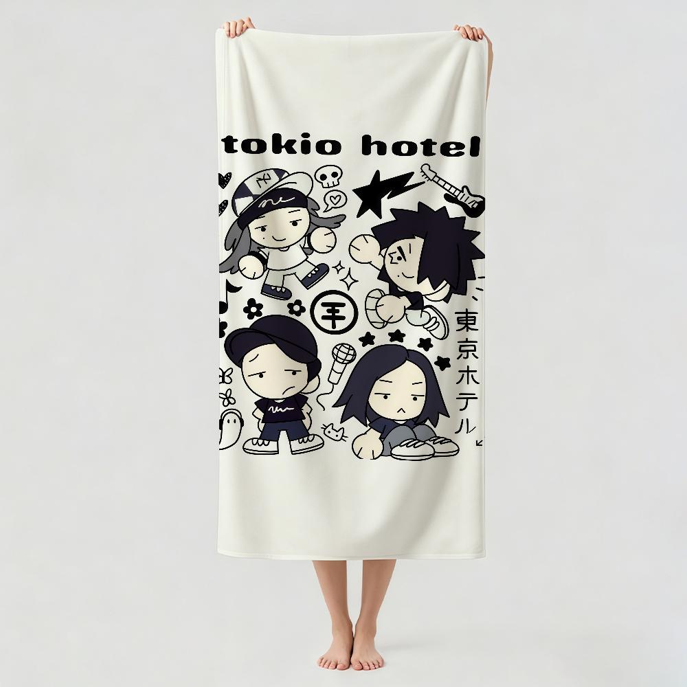 Rock Band t-Tokio Hotel Towel Drying Bath Towel Applicable To Light Swimming Camping Yoga Beach Out