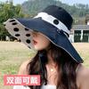1pc Polka Dot Ribbonbucket Hat for Women,Large Wide Brim Summer Sun Hat  Breathable Sunscreen Visor Cap for Beach Sun Tralve